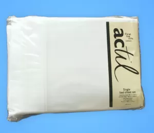 ACTIL First Line 100% Cotton White Sheet Set - SINGLE